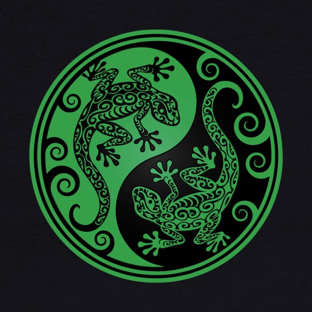 Green and Black Yin Yang Geckos by jeffbartels